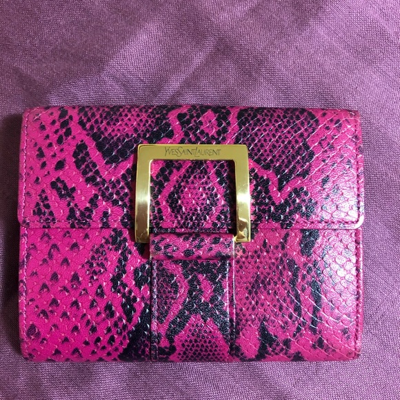Yves Saint Laurent Handbags - Ysl snake skin print small wallet.Authentic